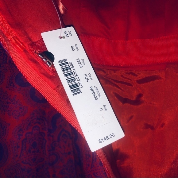 NWT J. Crew Barbiecore Ella Purple Orange Medallion Paisley Pattern Dress size 0 - Picture 12 of 14